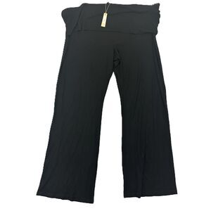 Skims Black Soft Lounge Solid Color Wide-Leg Pants Size 4XL